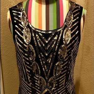 Black and Gold sequence dress